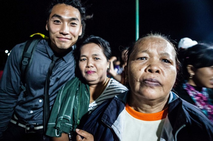 The woman on the front right was blind and now sees, and the young man at the back was the one who prayed for her